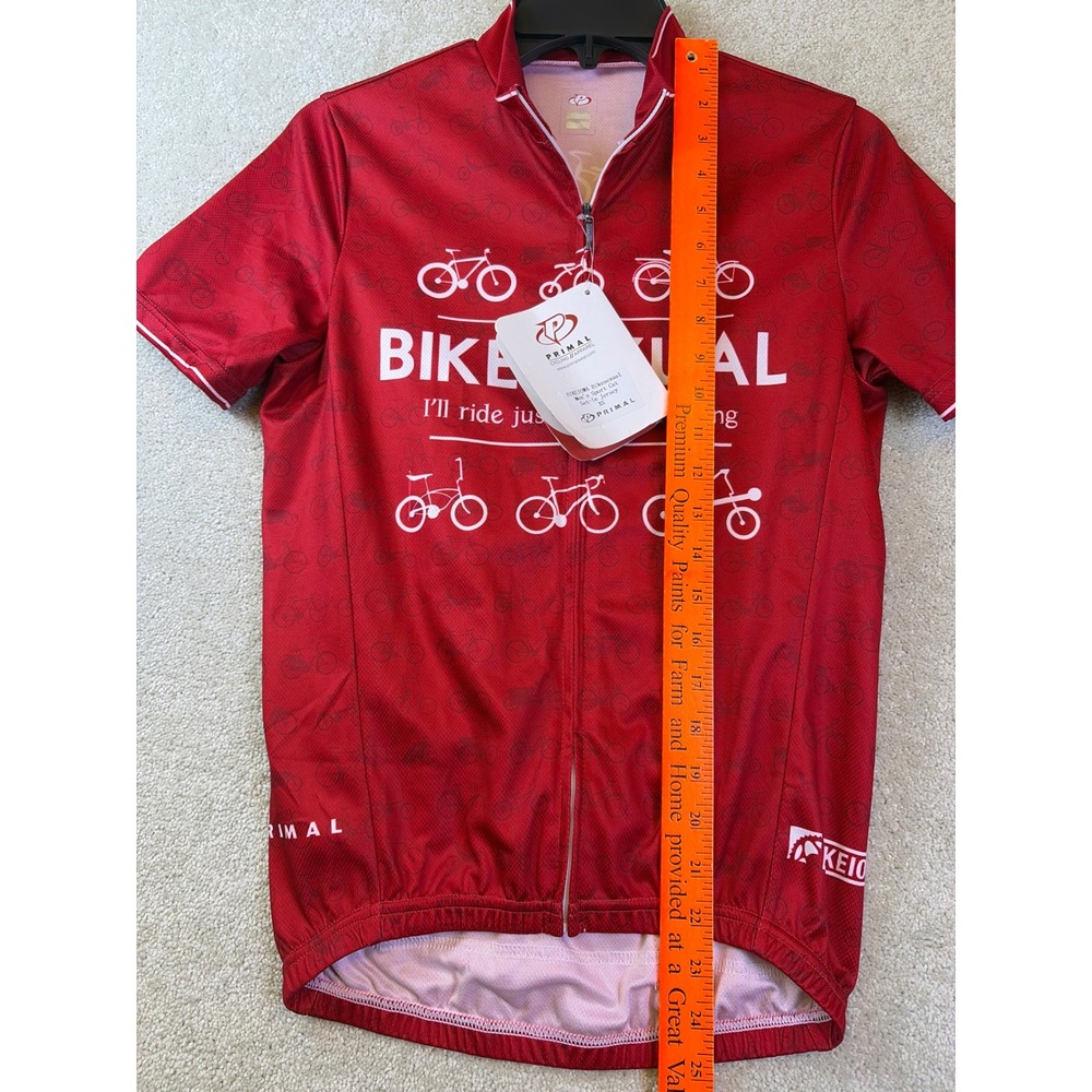 Primal Cycling Jersey Mens XS Red Bikesexual Bike Iowa Full Zip Cycling NEW - Picture 8 of 9